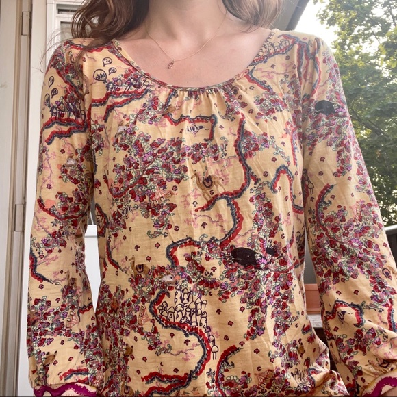 Tsumori Chisato Cotton Printed Long Sleeve Dress - Picture 3 of 5